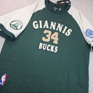 Pro Standard T-Shirt Mens L Green Milwaukee Bucks Giannis Antetokounmpo #34 NWT